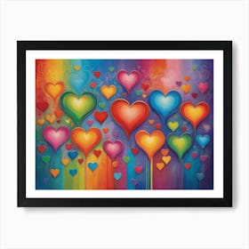 Rainbow Hearts 4 Art Print