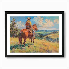 Cowboy In Black Hills South Dakota 1 Art Print
