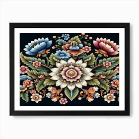 Russian Floral Pattern Art Print