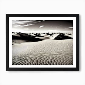 Sand Dunes, black and white art 2 Art Print