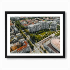 Milan architecture, CityLife Milan residential buildings designed by architect Zaha Hadid Art Print