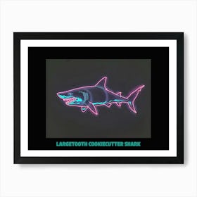 Neon Pink Largetooth Cookiecutter Shark 2 Poster Art Print