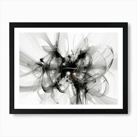 Quantum Entanglement Abstract Black And White 5 Art Print