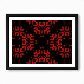 Red And Black Pattern Art Print