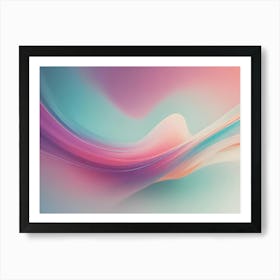 Abstract Image Of Flowing, Colorful, Pastel Waves With A Blurred Background Art Print