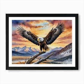 The Silent Sentinel Bald Eagle Art Print