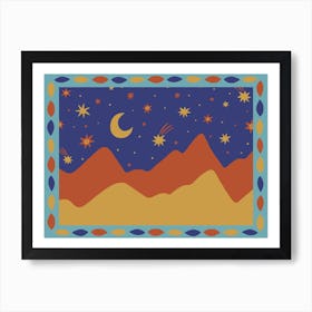 Moon Mountain Landscape Art Print