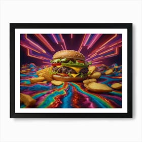 Neon Burger 3 Art Print