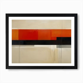 Abstract Composition 'Orange And Black' Art Print