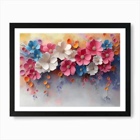 Flowers On A Wall 14 Art Print