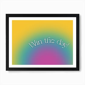 Win The Day-Yellow, Blue and Pink Art Print