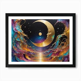 Moon And The Stars Art Print