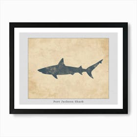 Port Jackson Shark Silhouette 5 Poster Art Print