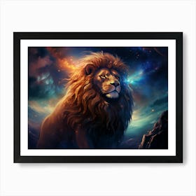 Lion In Space 1 Art Print