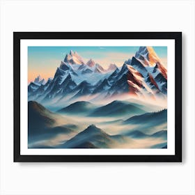 Mountains In The Mist Art Print