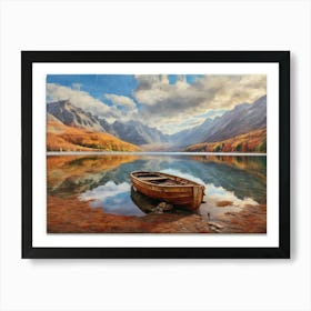 Boat On The Lake 6 Art Print