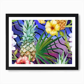 Tropical Synthwave Space #10 Neon Geometric Jungle Art Print