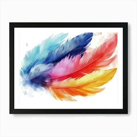 Hand Painted Watercolor Feathers Art Print