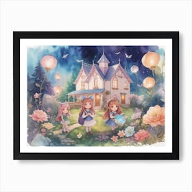 Enchanted Academy: A Fantasy Watercolor Dream Art Print