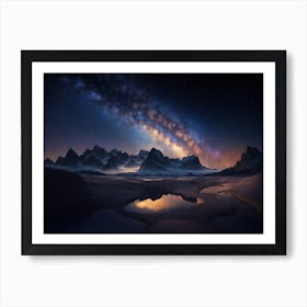 Starry Night Scene With Stunning Skies Art Print