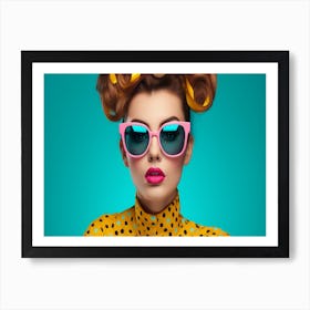 Fashion Model In Sunglasses Art Print