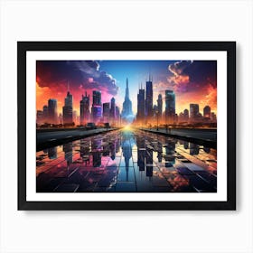 Futuristic Cityscape of Dubai 1 Art Print