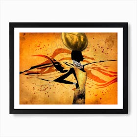 Tribal African Art Illustration In Painting Style 078 Art Print