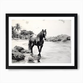 A Horse Oil Painting In Anse Cocos, Seychelles, Landscape 3 Art Print