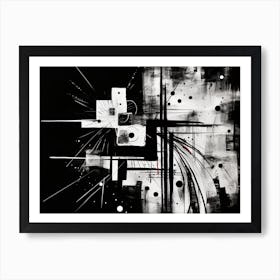 Mystery Abstract Black And White 8 Art Print