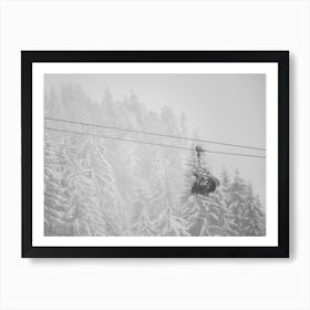 Ready for the ski slopes| Ski gondola | Austria | Black and White Art Print Art Print