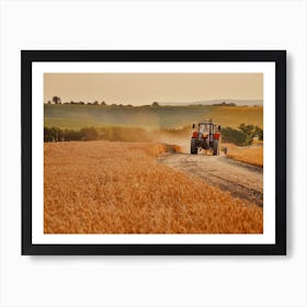 Warm Harvest Tractor Art Print