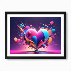 Colorful Heart Creative Art Print 49 Art Print