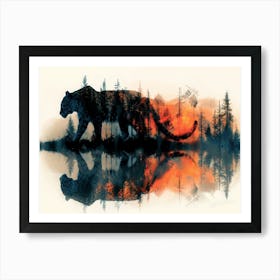 Wild Cat In Canada - In The Forest Art Print