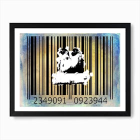 Funny Barcode Animals Art Illustration In Painting Style 057 Art Print