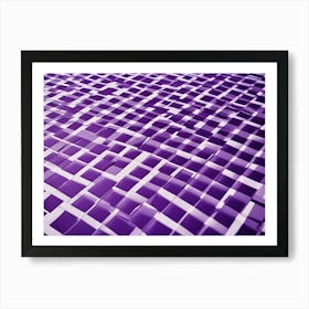 Abstract Geometric Pattern Of Purple Squares Creating A Textured And Dynamic Background Art Print