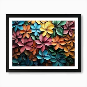 Colorful Flowers Wallpaper 2 Art Print