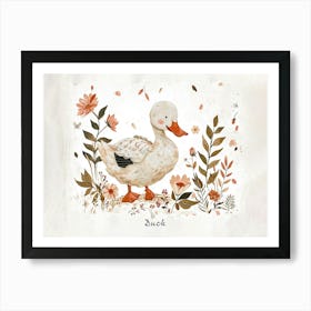 Little Floral Duck 2 Poster Art Print