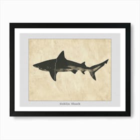 Goblin Shark Silhouette 3 Poster Art Print