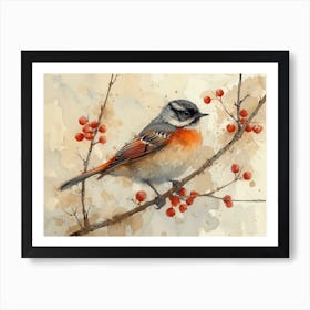 Calligraphic Wonders: Robin 1 Art Print