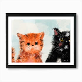 Look Into My Eyes Cats Art Print