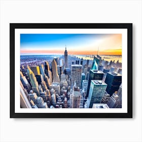 New York City At Sunset Art Print