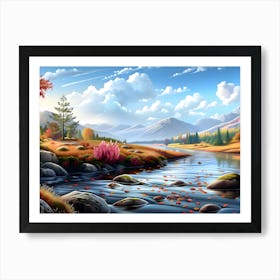 The River's Autumn Journey Art Print