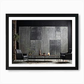 Abstract Retro Design Featuring Block Patterns Mimic Aged Concrete With Rough Texture Set Against T (6) Art Print