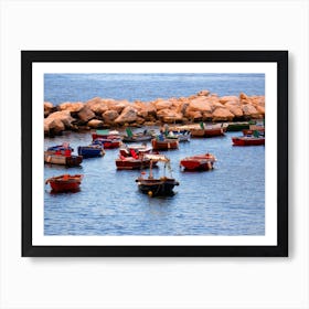 Boats Vintage Sea Water Retro Many Italy Italia Italian photo photography art travel Art Print