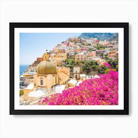 Pretty Pink Positano View Art Print