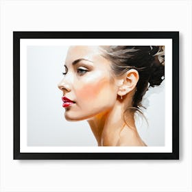 Side Profile Of Beautiful Woman Oil Painting 14 Poster