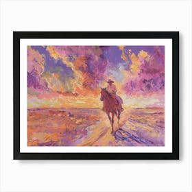 Cowboy Painting Dodge City Kansas 3 Art Print