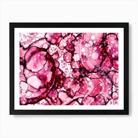 Alcohol Ink Pink Bubbles Art Print