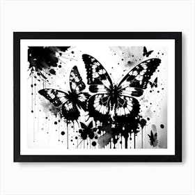 Black And White Butterflies 9 Art Print