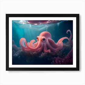 Octopus Underwater Art Print